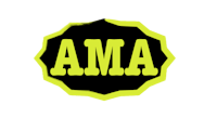 ama logo on a black background